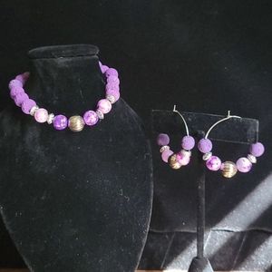 Purple Jasper Aromatherapy Bracelet Set